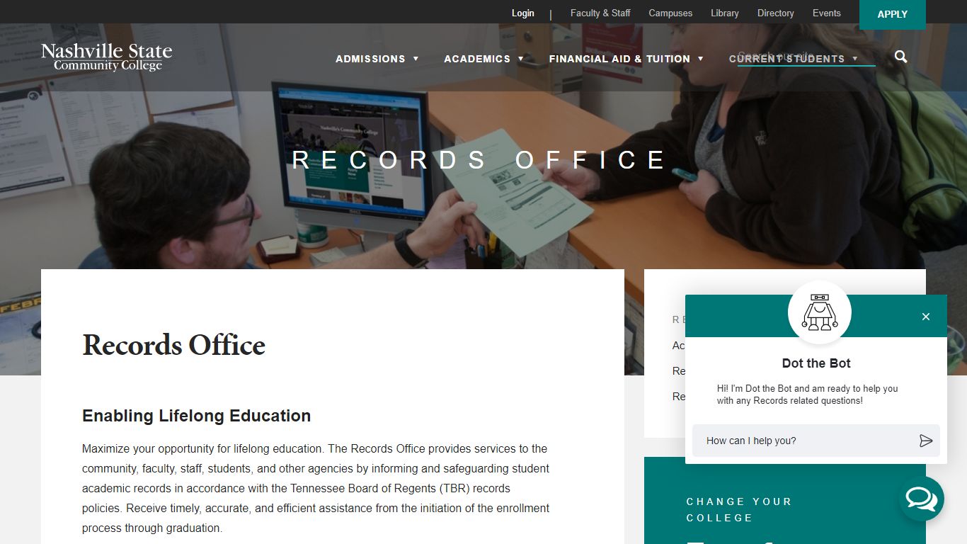 Records Office | Nashville State Community College