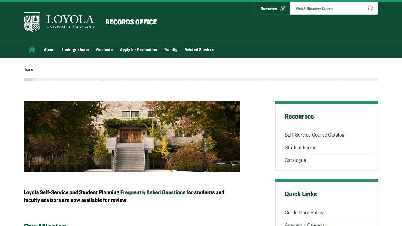 Records Office - Loyola University Maryland